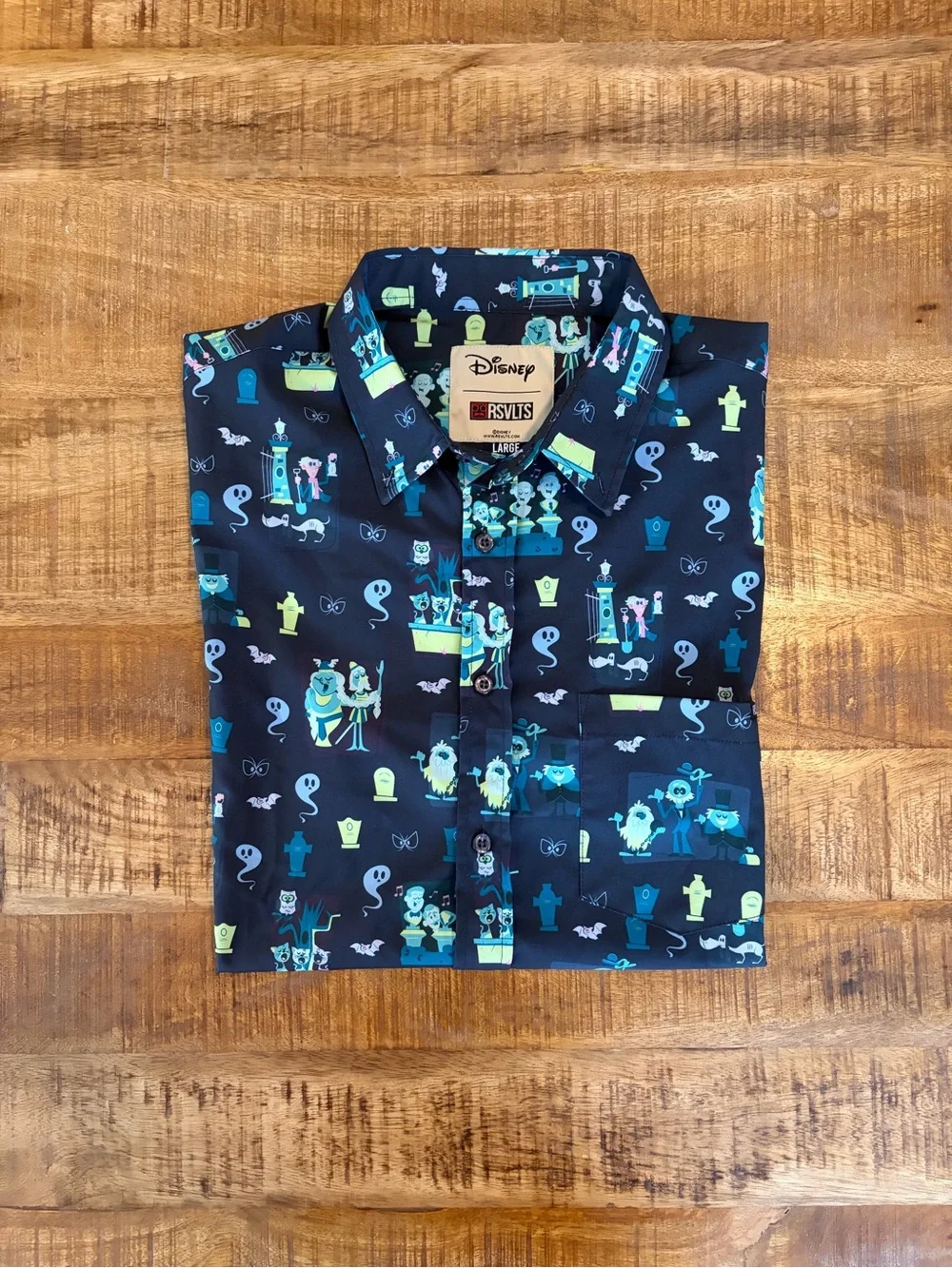 RSVLTS Disney Haunted Mansion ‘Grim Grinning Graveyard’ Button Up Shirt - Picture 1 of 5